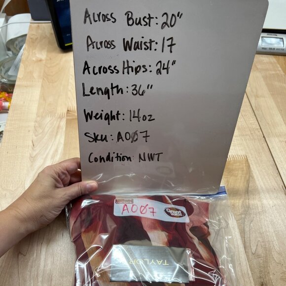 Taylor Printed Wrap Sleeveless Dress Red Pink Floral With Belt Size XL NWT - Picture 10 of 12